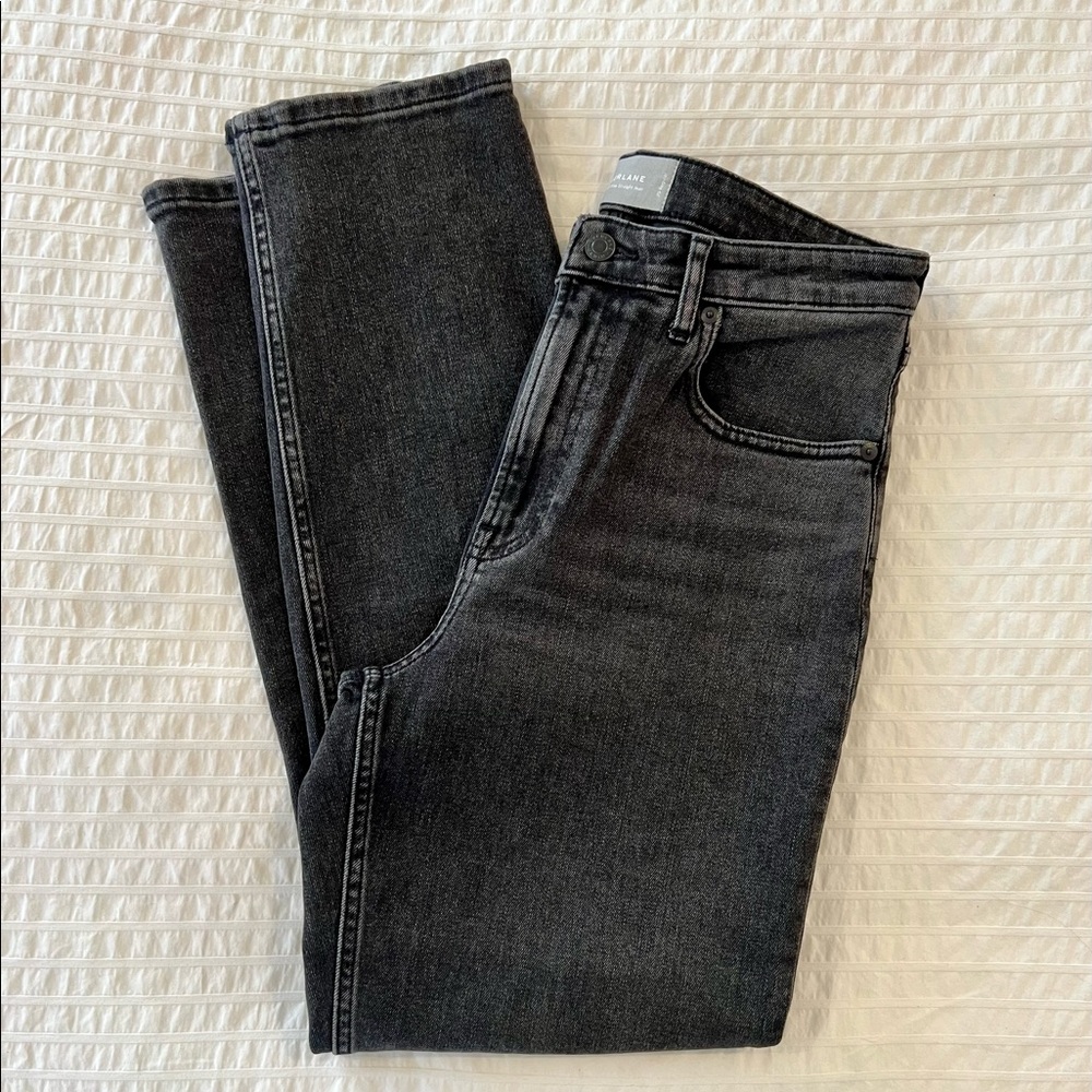 Everlane High Rise Straight Washed Black Jeans size 29
